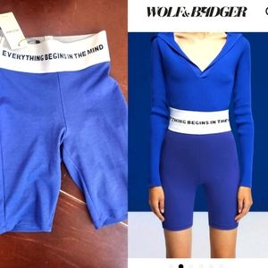 Nwt Wolf & Badger everything is in the mind Cobalt winter bike short xs